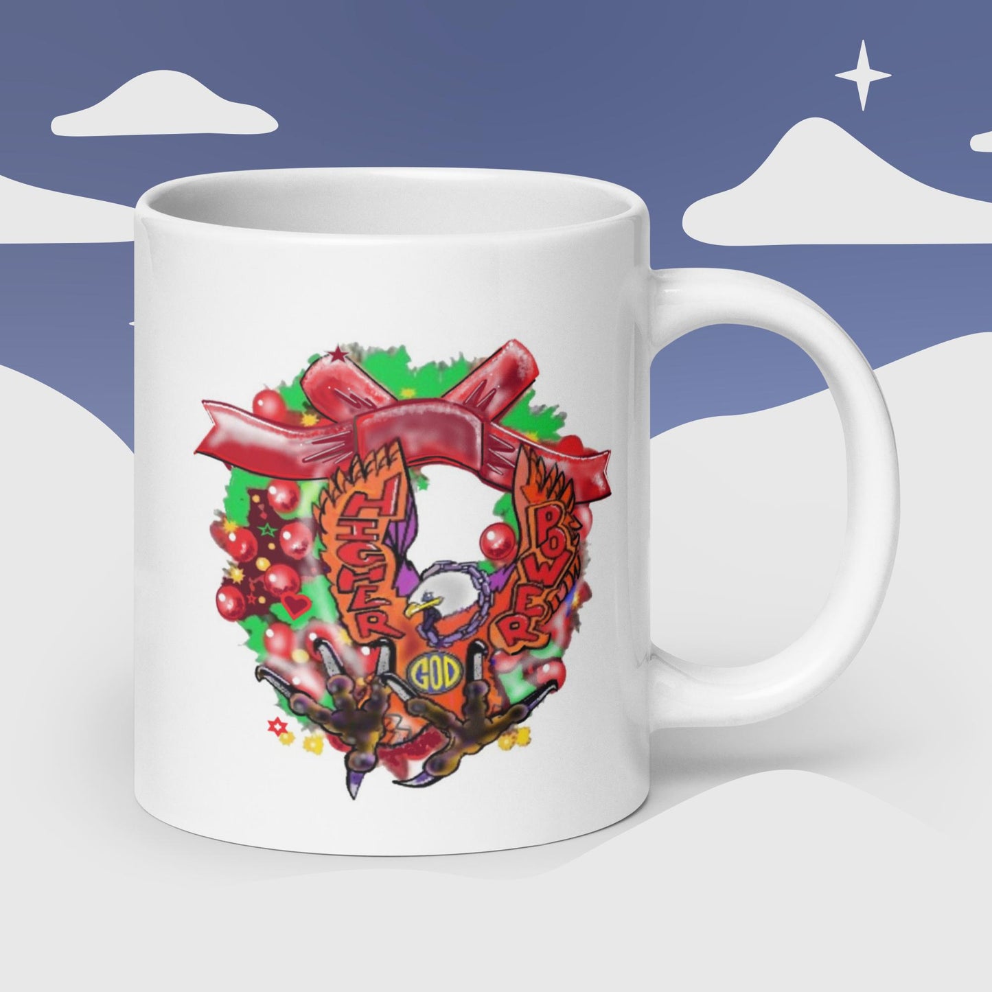 White glossy mug