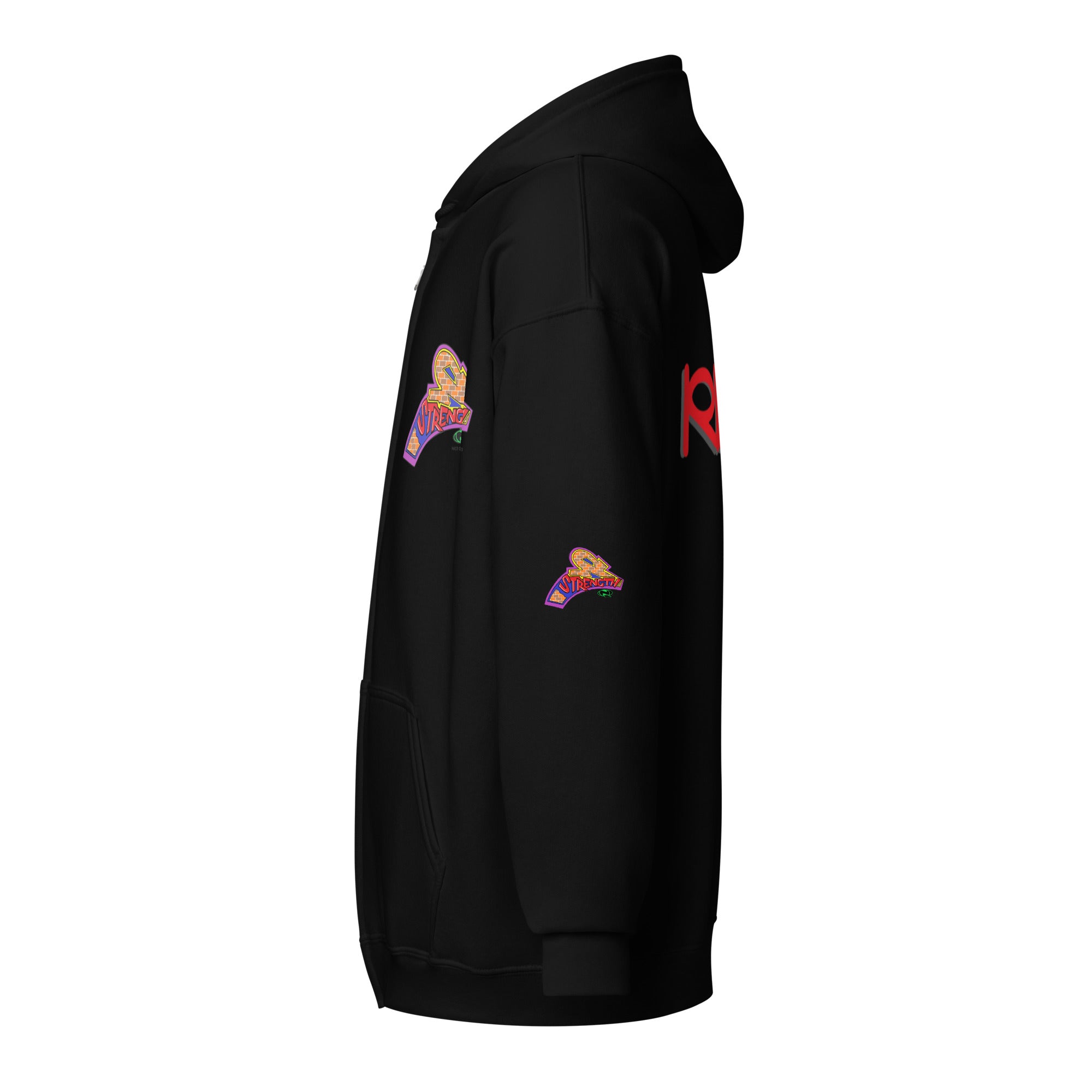 Sudadera unisex con capucha y cremallera de mezcla pesada