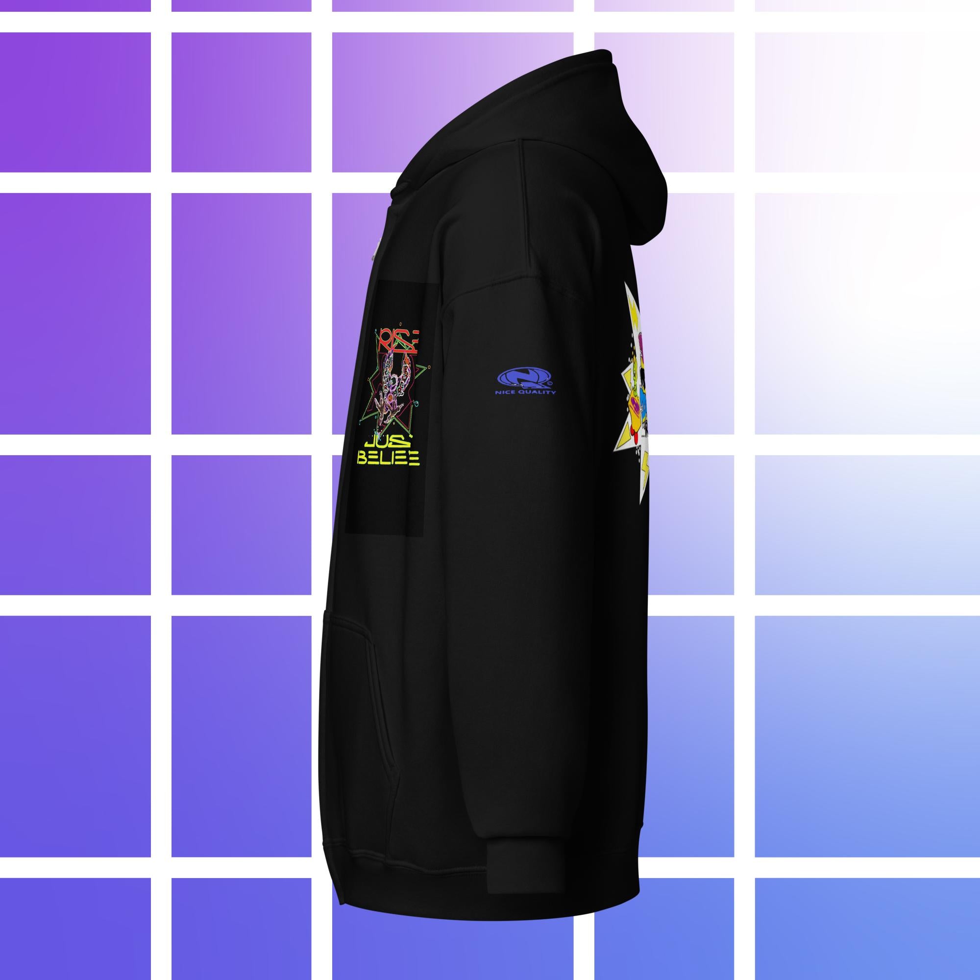 Sudadera unisex con capucha y cremallera de mezcla pesada
