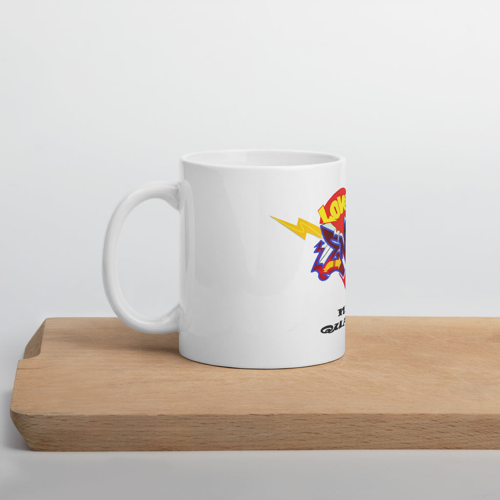 Taza blanca brillante