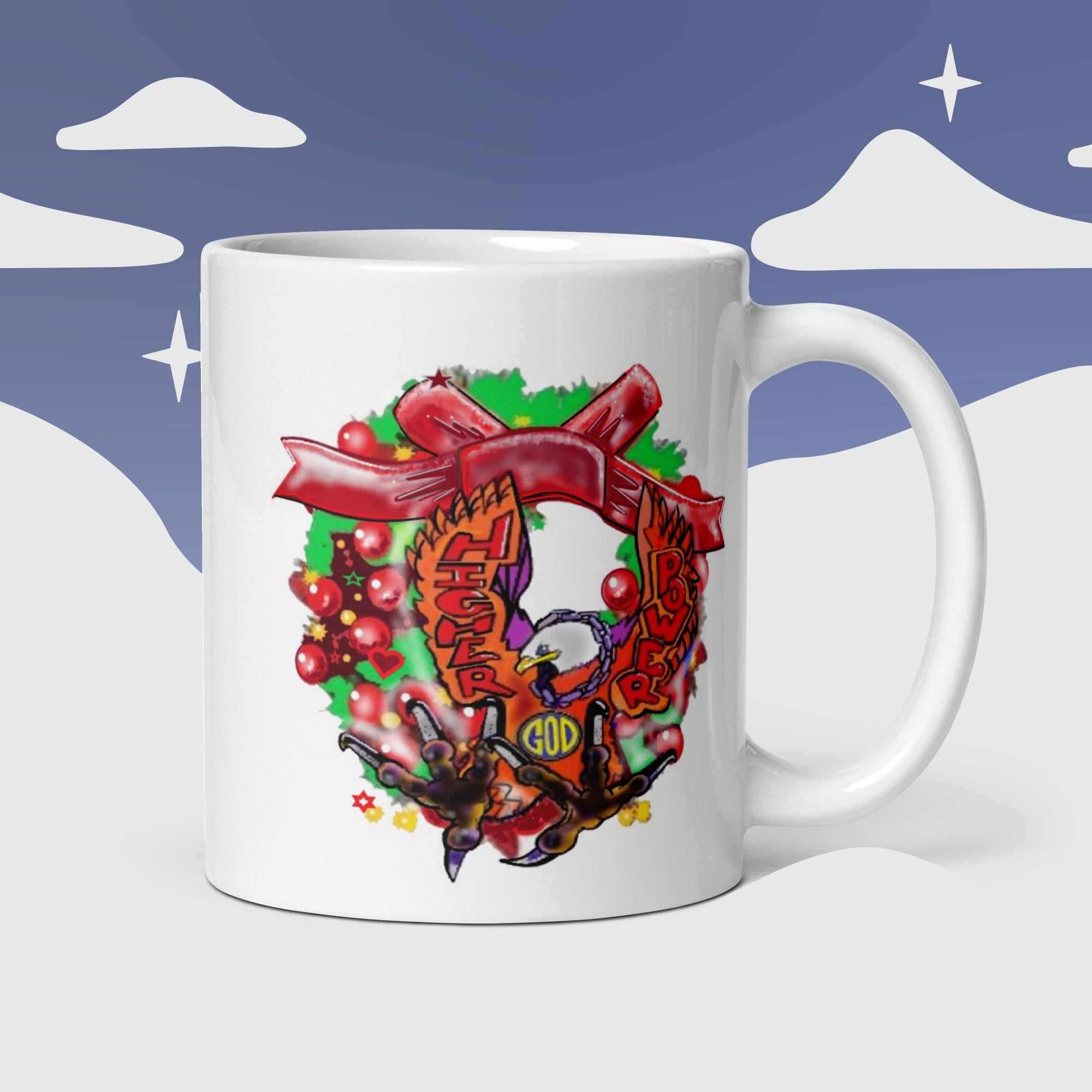 Taza blanca brillante