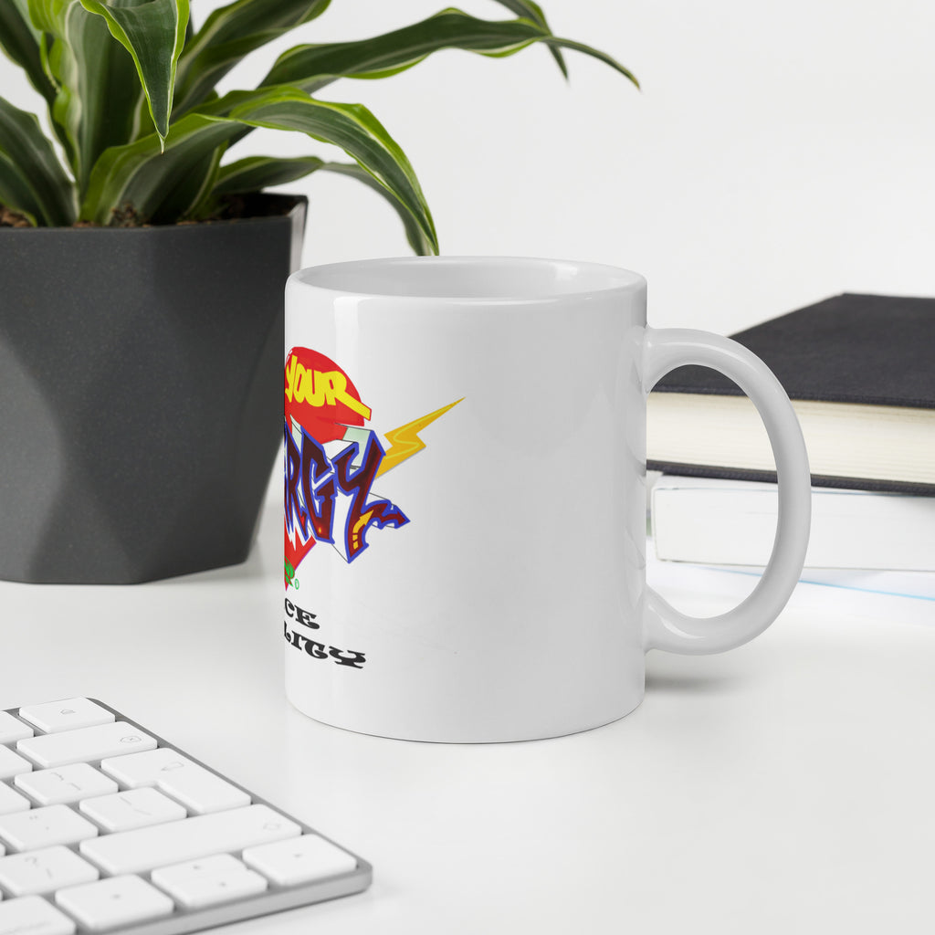 Taza blanca brillante