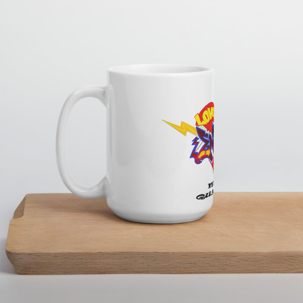 Taza blanca brillante