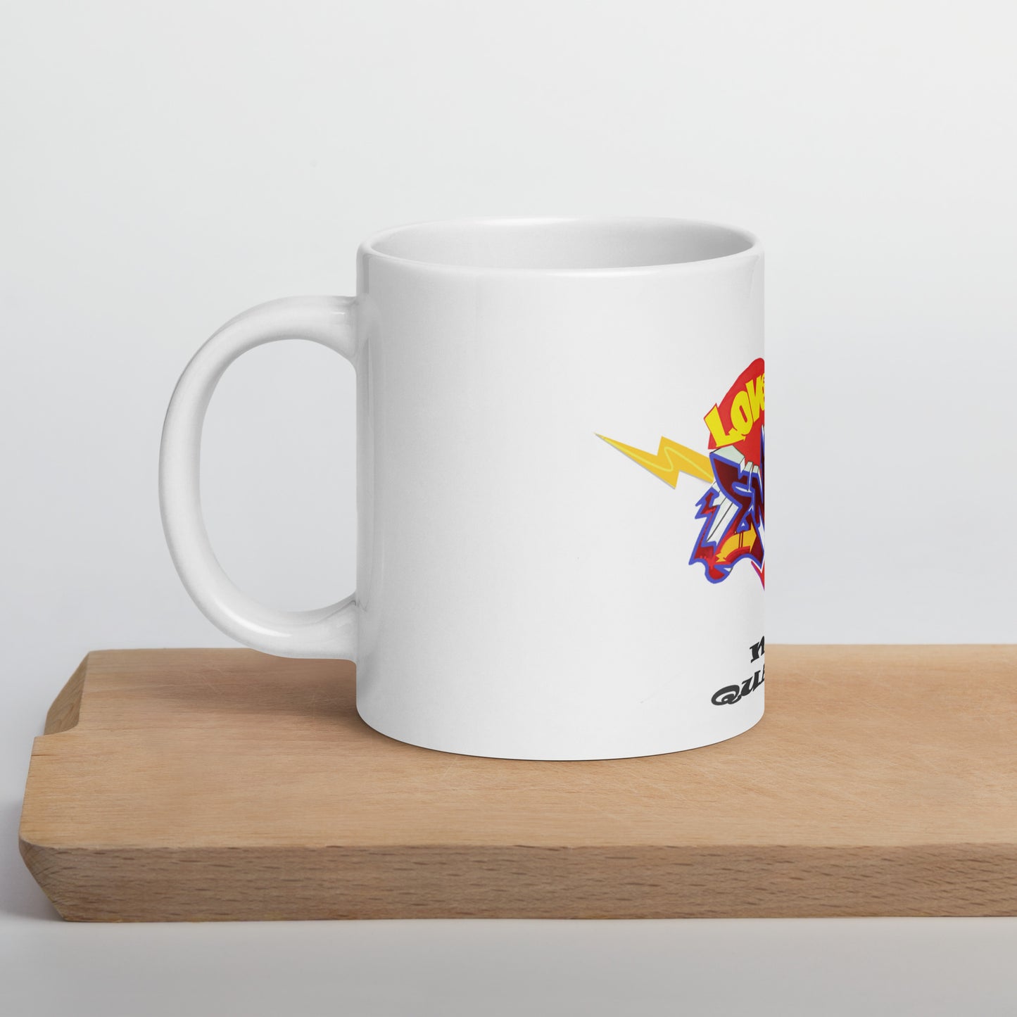 White glossy mug