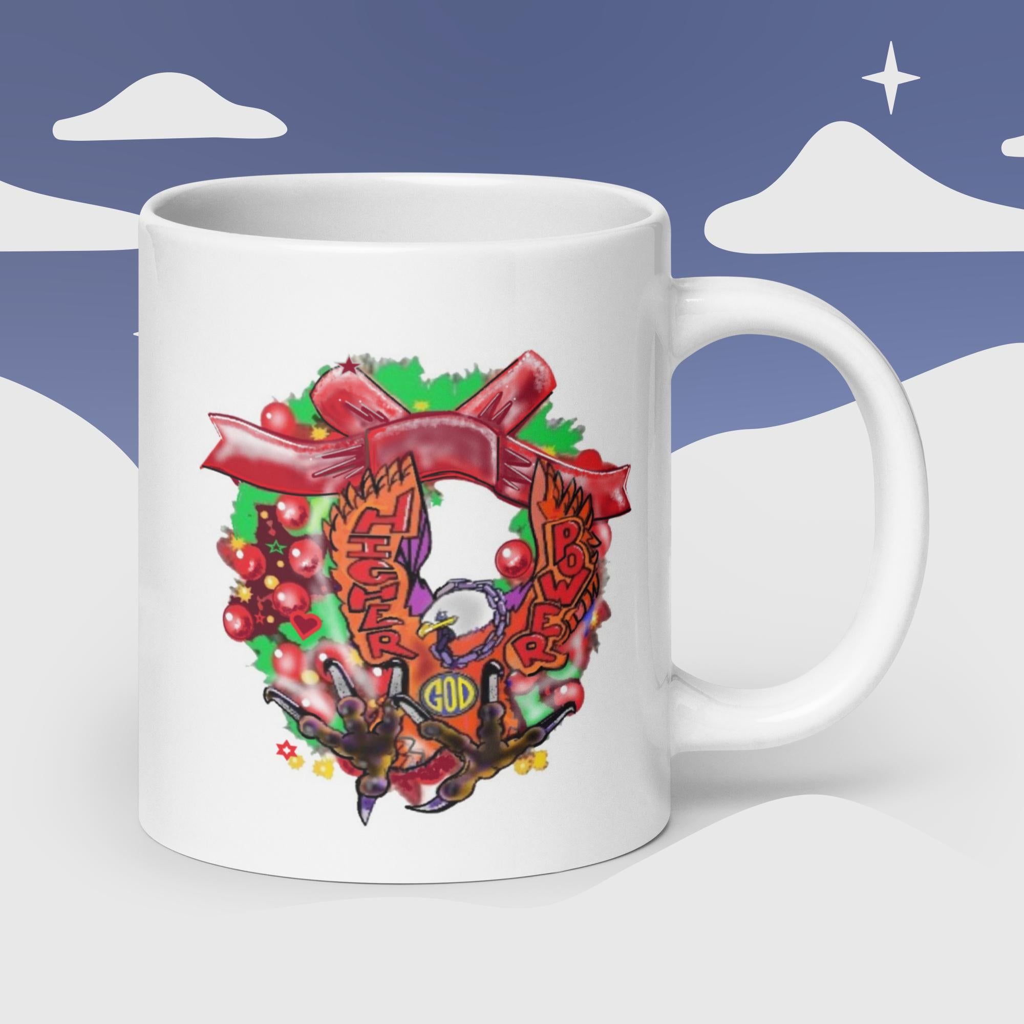Taza blanca brillante